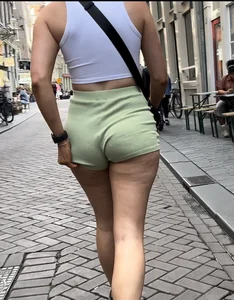 Slim thick girl in very thight shorts