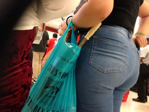 Ass in Tight Jeans Closeup Indoor Creepshot