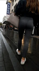 Teen in dark grey leggings