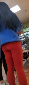 Super Cute Asian Teen Red Spandex Wedgie