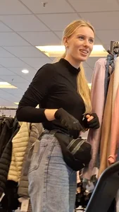 Beautiful blonde girl in jeans