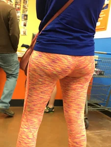Pink patterned leggings ass at Walmart