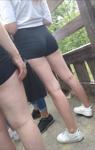 Blonde in Nike pro shorts
