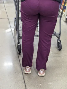 Green and purple tight pants