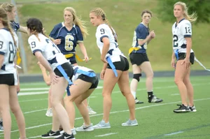 Athlete girls wearing spandex uniforms