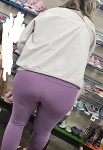 Thick purple leggings MILF