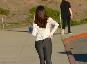 Jogging Girl in Yoga Pants - Hot Flat Ass