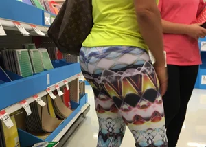 Milf shopping at Target in patterned leggings