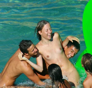 Nude beach and topless girls