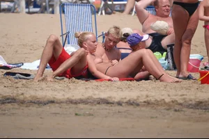 Girls on a nude beach in Bibione, Italy