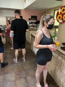 Thick Latina Bubble Butt At The Buffet (VPL)
