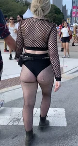 Festival Teens 7: Skinny blonde teen in blue bikini, perfect perky BOOBS on stunning brunette, perfect ass for worship in thin fishnets (my fav kind of ass)