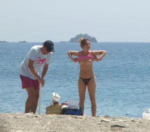 Nude beach and topless girls