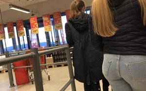 Sexy girl in tight jeans