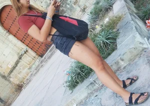 Nice girl in short shorts, nice cheeks