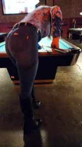 Milf in Tight Jeans playing pool