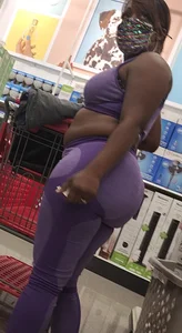 Mega ass ebony purple leggings
