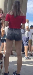Jaw Dropping BOOTY - BUBBLE BUTT On Angelic Babe - Short Shorts - Ass2Hip Ratio