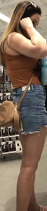 Pretty busty milf in shorts
