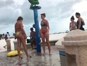 Beach shower hotties