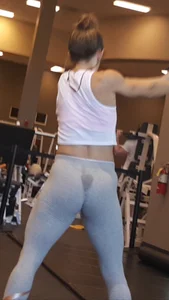 Sweaty VPL grey spandex OC