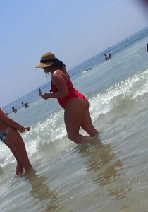 Thick big booty girl in a swimsuit with blonde friend in a bikini