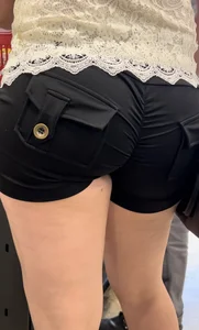 HOT ass MOM in BLACK GYM SHORTS