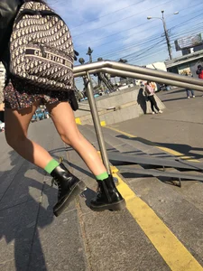 Beautiful Candid Girl With Tattooed (And Slightly Hairy) Legs in Boots and a Dress Public Bus Creepshots Gallery