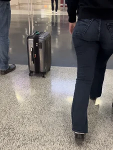 PAWG Hotwife in Tight Jeans Capped at Airport (OC + GIFS)
