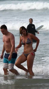 Sexy bikini babe with nice body in the water