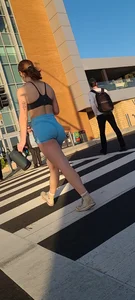 Woman in shorts