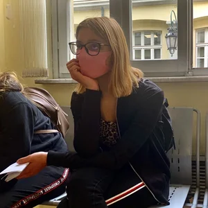 A Very Cute Masked Girl Wearing Glasses Creepshot
