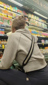 Perfect white girl bubble crouching
