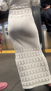 Bubble booty in tight white dress (OC)