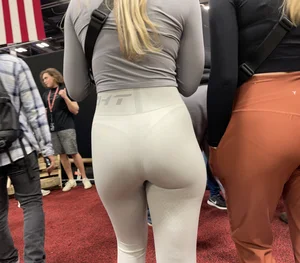 Cute Slim Fit Round Pear Bubble Butt Blonde PAWG in White VTL