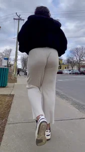 Jiggly Booty In Grey Sweats Walking Around