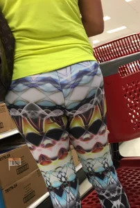 Milf shopping at Target in patterned leggings