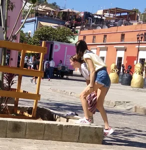 Cute little girl with thin legs