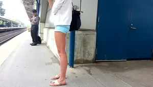 Screenshots from The Epic Blonde video of a girl in shorts and dresses