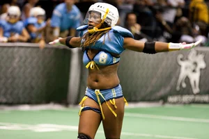 Sexy female football players with hot bodies