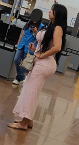 Big Booty Latina In Tight Pink Dress