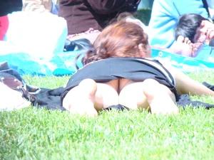 Bunch of sexy girls upskirted at parks showing their panties and asses