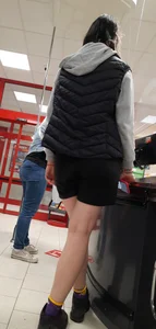Chick in black shorts