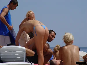 Beach voyeur babes in bikinis, thongs and topless