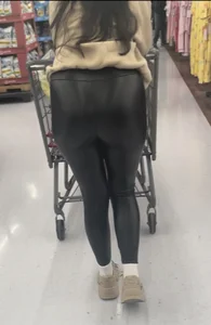 Hot  PLUMP ASS in Shiny Leggings brunette showing off: My Best yet