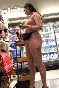 ebony in pink yoga upshotted and followed around at Target