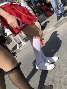 Carnival girls wearing pantyhose, spandex shorts, stockings, skirts and other outfits