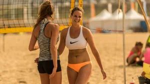 Beach volleyball babes in bikinis