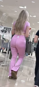 Ass in pink outfit