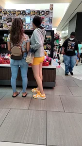 Cute teen in butt shorts